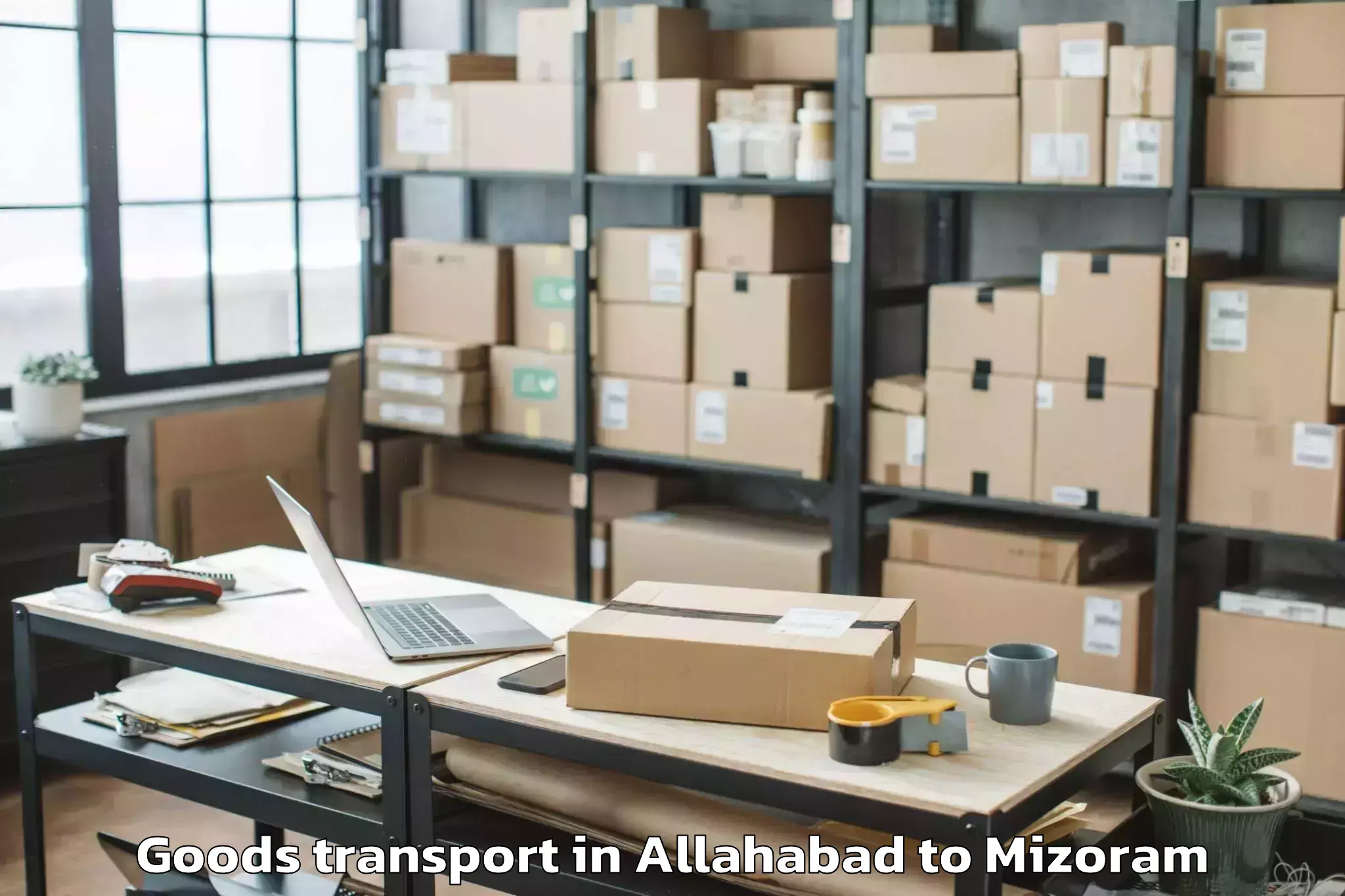 Expert Allahabad to Hnahthial Goods Transport